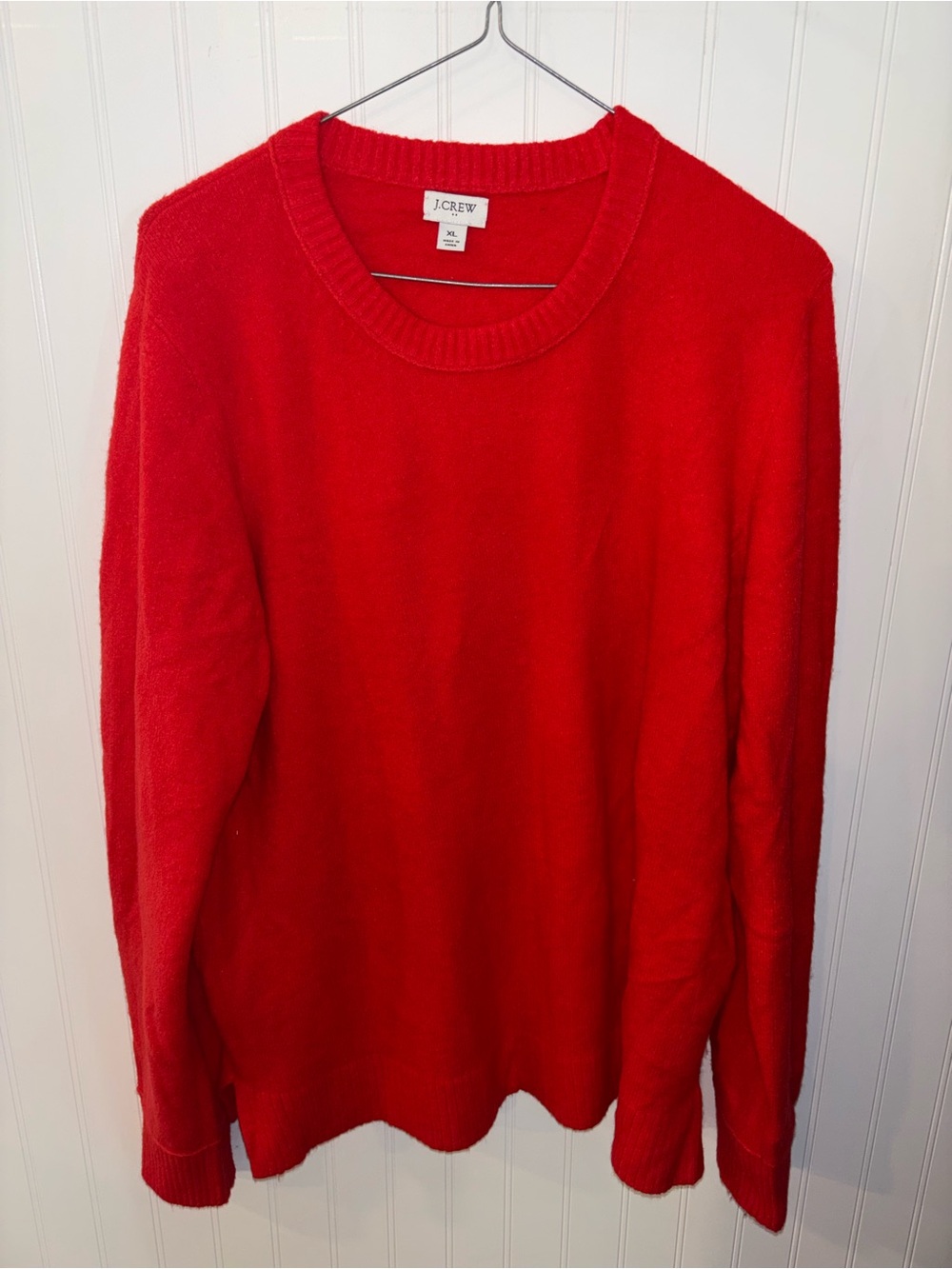 J.Crew Red Crewneck Sweater Women’s XL Knit Pullover
